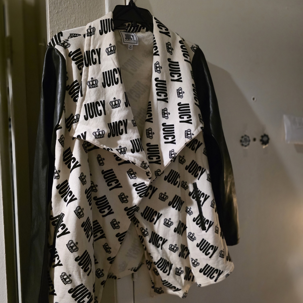 Juicy Couture Black and White Logo Blazer